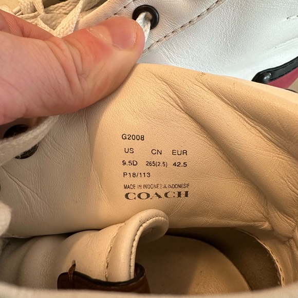 Men's coach high-top leather sneakers size 9.5 - Picture 5 of 5